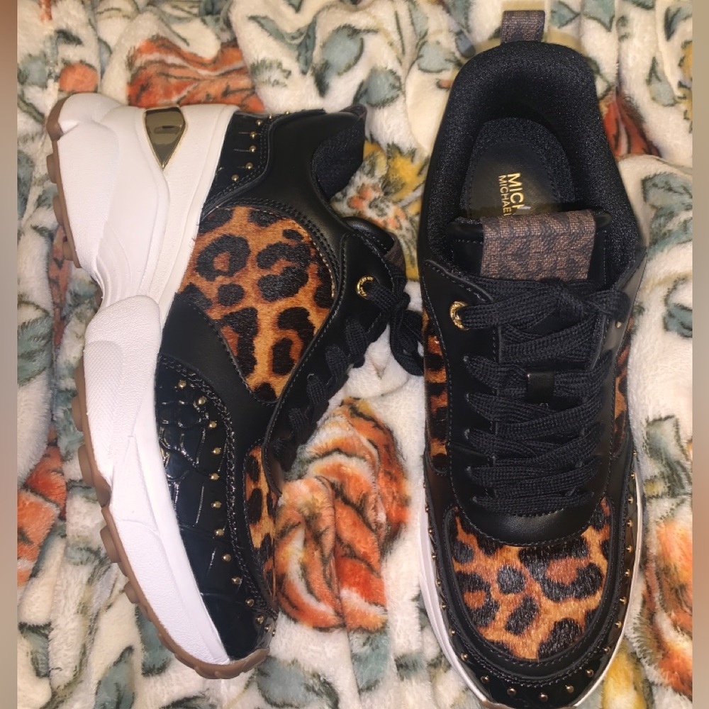 Katrina Mixed-Media Wedge Trainer